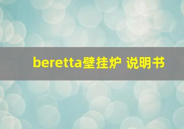 beretta壁挂炉 说明书